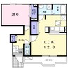 フランドゥーボナール 1LDKの間取り