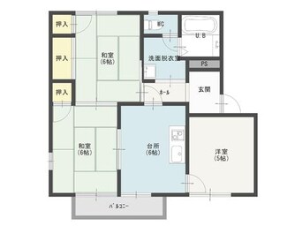 間取図 ラフォーレ若松　B棟