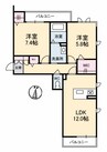 グランベレオ南本庄三丁目 2LDKの間取り