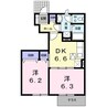 ヒルズ・クリシーヌメゾン 2DKの間取り