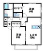 クレスト坂本B 2LDKの間取り