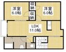 ブラン木之庄 2LDKの間取り