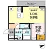 サントピア新涯Ⅱ 1LDKの間取り