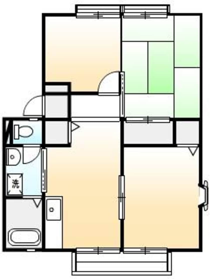 間取図 サンビレッジローズＡ．Ｂ．Ｃ　ペット(犬)