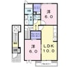 ヴィラ　コスモス 2LDKの間取り