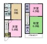 コーポ宮　1号棟 3DKの間取り