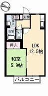 エスパス ブリエ A棟 1LDKの間取り