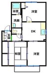 ルピナスB棟 3DKの間取り