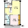 バンガーデン 1LDKの間取り