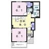 ブランシュ　プロスペレＣ 2DKの間取り