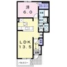 スプリング　セブン　Ａ 1LDKの間取り