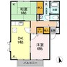 フレッシュグリーン21A 2DKの間取り