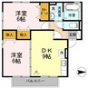 リベルタ　スクエアA棟 2DKの間取り