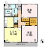 ブランチコート 2LDKの間取り