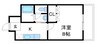 プラッツⅠ 1Kの間取り