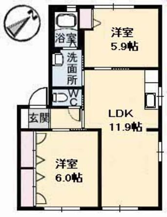 間取図 エムアールイー　E棟