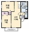 アムールミシマE 2LDKの間取り