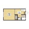 ヴィラ西町 1Kの間取り