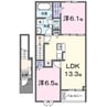ドウェル　ナルシサス 2LDKの間取り