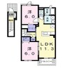 サウスヴィラＡ 2LDKの間取り