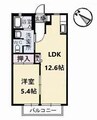 シャンポール　Ａ棟 1LDKの間取り