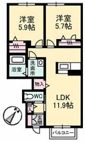 ガーデンズ多治米　Ｂの間取図