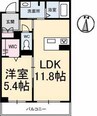 シャラーレ西深津 1LDKの間取り