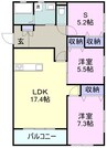 夢番地燦番館 3LDKの間取り