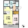 シンシア春日 1LDKの間取り