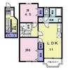 ツインクレスト　Ｂ 2LDKの間取り