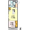 Ｄ-ｒｅｓｉｄｅｎｃｅ西町 1LDKの間取り