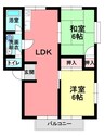 サンハイツＡ 2LDKの間取り