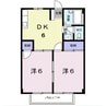 サンハイツ藤Ｂ 2DKの間取り