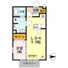 サンブライト 1LDKの間取り