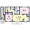 中土井ロングハイツ 2LDKの間取り