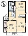 サニーコート B棟 2LDKの間取り