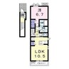 サンフレーア 1LDKの間取り