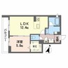 クレールコート沖野上 1LDKの間取り