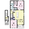 プラムガーデンⅡＣ 2LDKの間取り