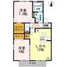 メルベーユB棟 2LDKの間取り