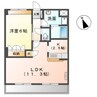 ソレイユ鉄屋 1LDKの間取り