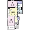 セレッソＡ 2DKの間取り