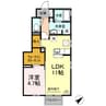 セジュールセラF 1LDKの間取り