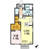 セジュールセラF 1LDKの間取り