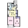 ブリュンヒルト 2DKの間取り