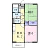 ピュアハウスユウ 2DKの間取り