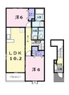 ラフレシールＡ 2LDKの間取り