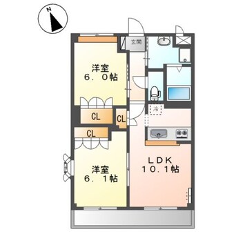 間取図 ランドマーク曙　壱番館