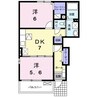 プラシードＭ　Ａ棟 2DKの間取り