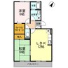 ガーデンハウス藤井A棟 2LDKの間取り